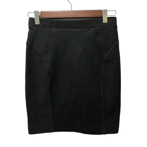 Madewell Mini Skirt Night Spell Ribbed Mesh Stretch Fitted Size XS Pull On - Picture 1 of 6